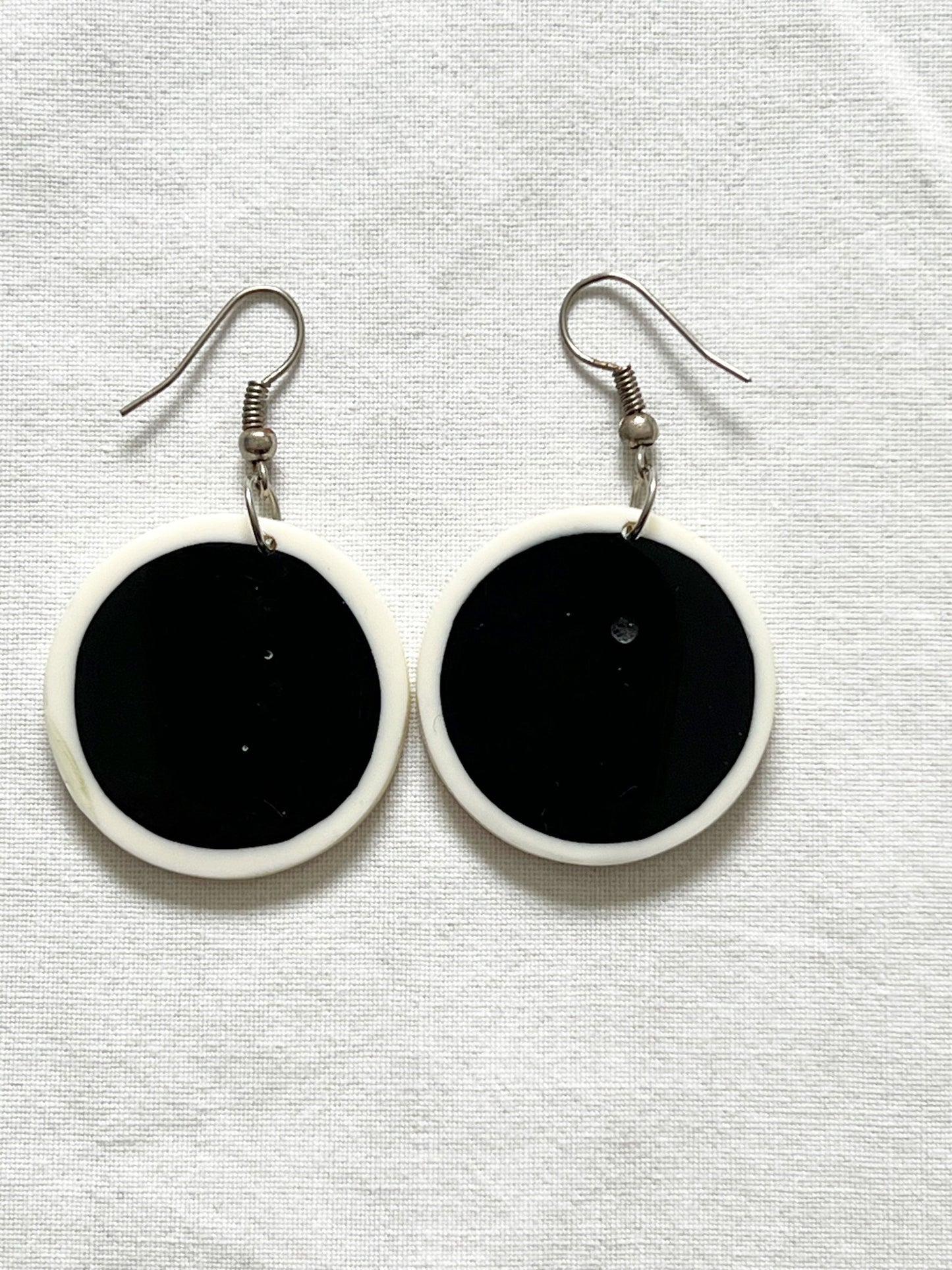 Black and white earrings