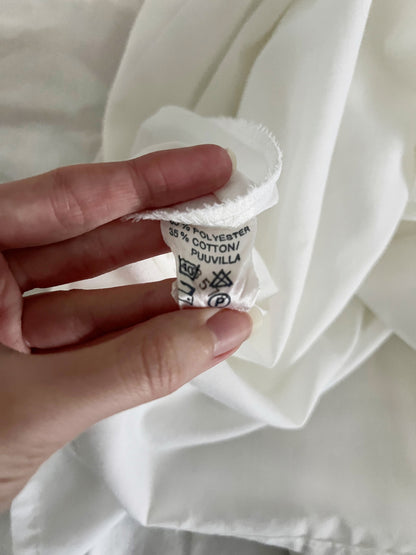 70s white lace blouse, Size M-L