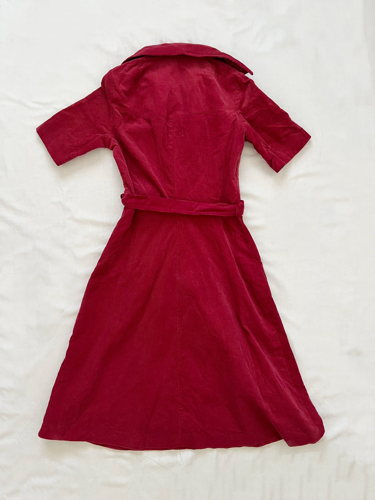 Red ribbed dress, Size XS