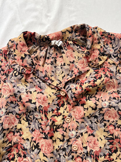 70s flower shirt, Size S-M