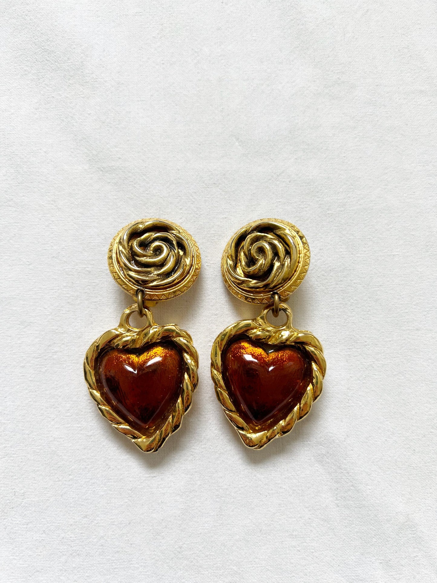 Heart clip-on earrings