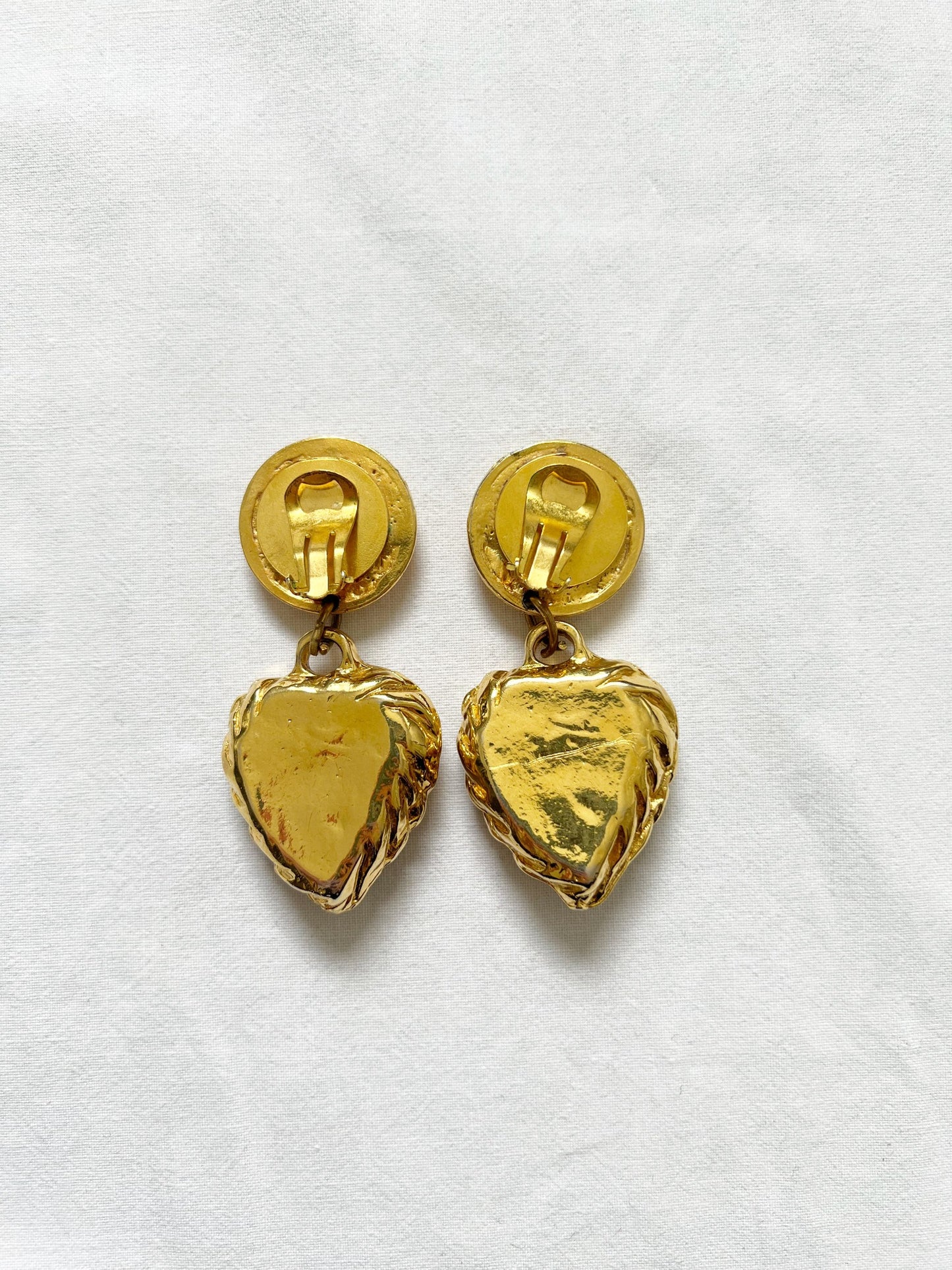 Heart clip-on earrings