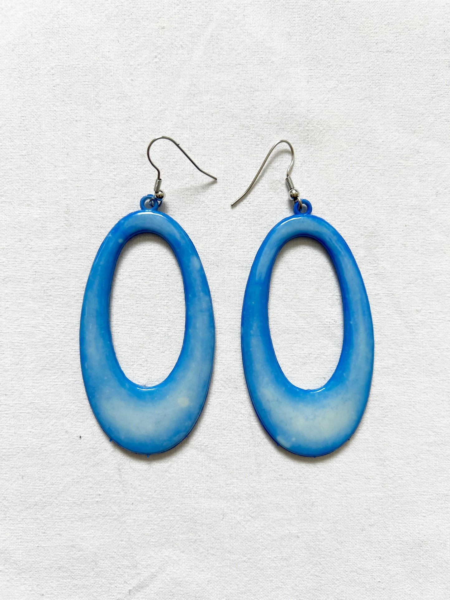 Blue statement earrings