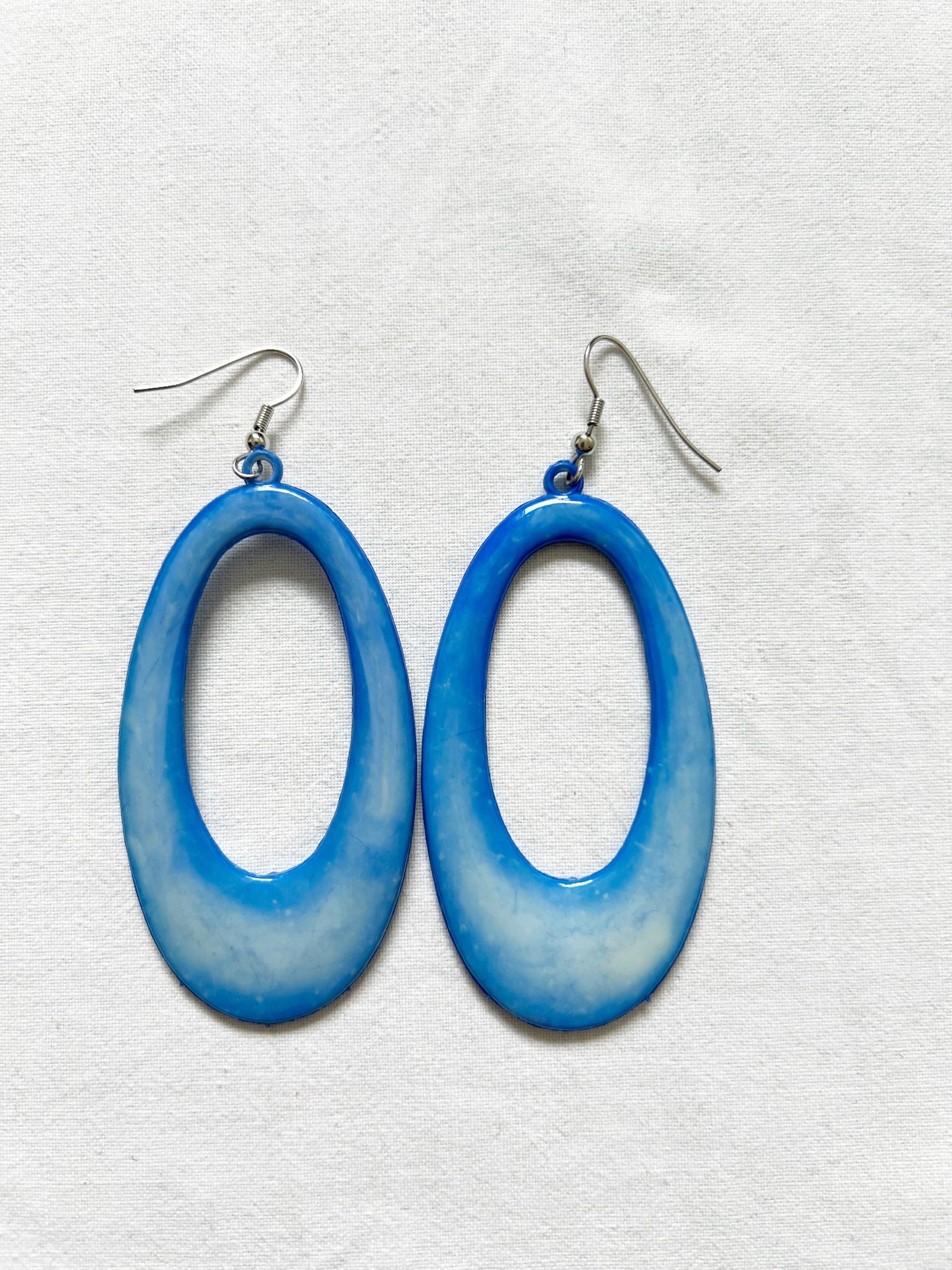 Blue statement earrings