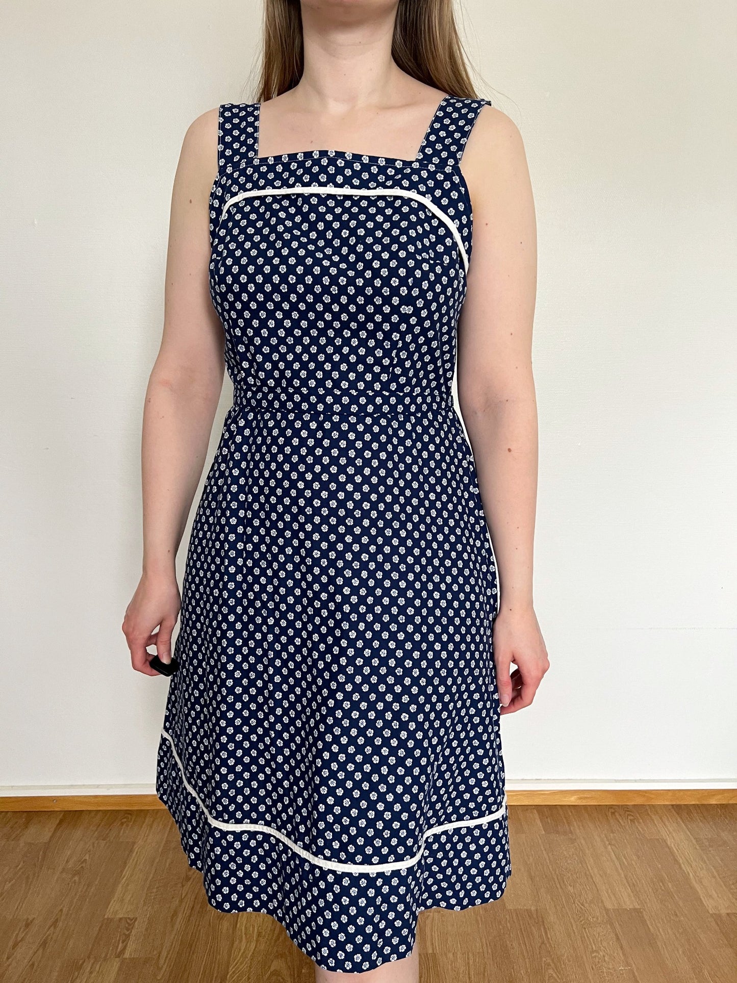 Blue polka dot sundress, Size S