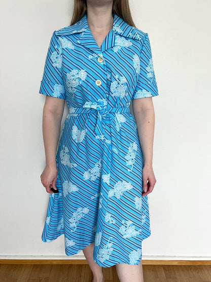 Blue a-line dress, Size M-L