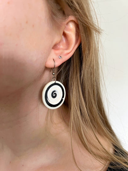 Black and white earrings