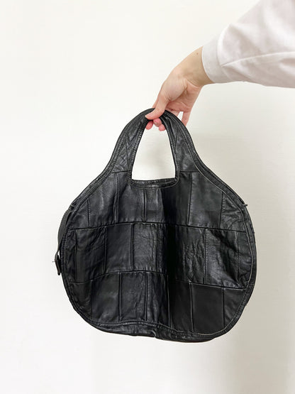 Black leather bag