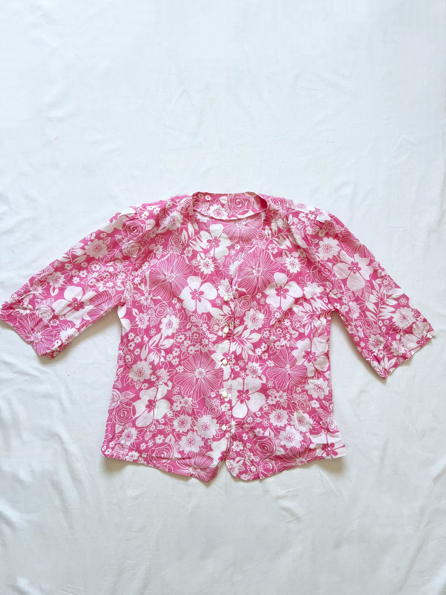 Pink flower t-shirt, Size L