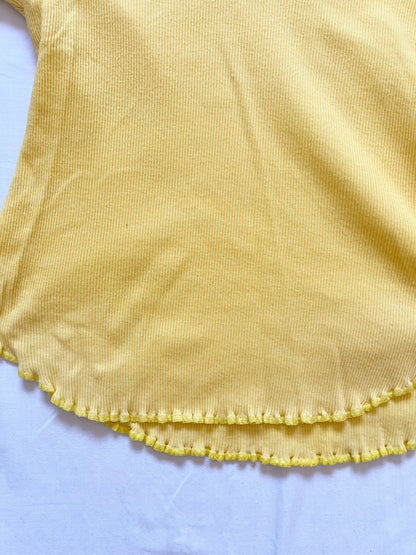 Yellow ribbed t-shirt, Size L