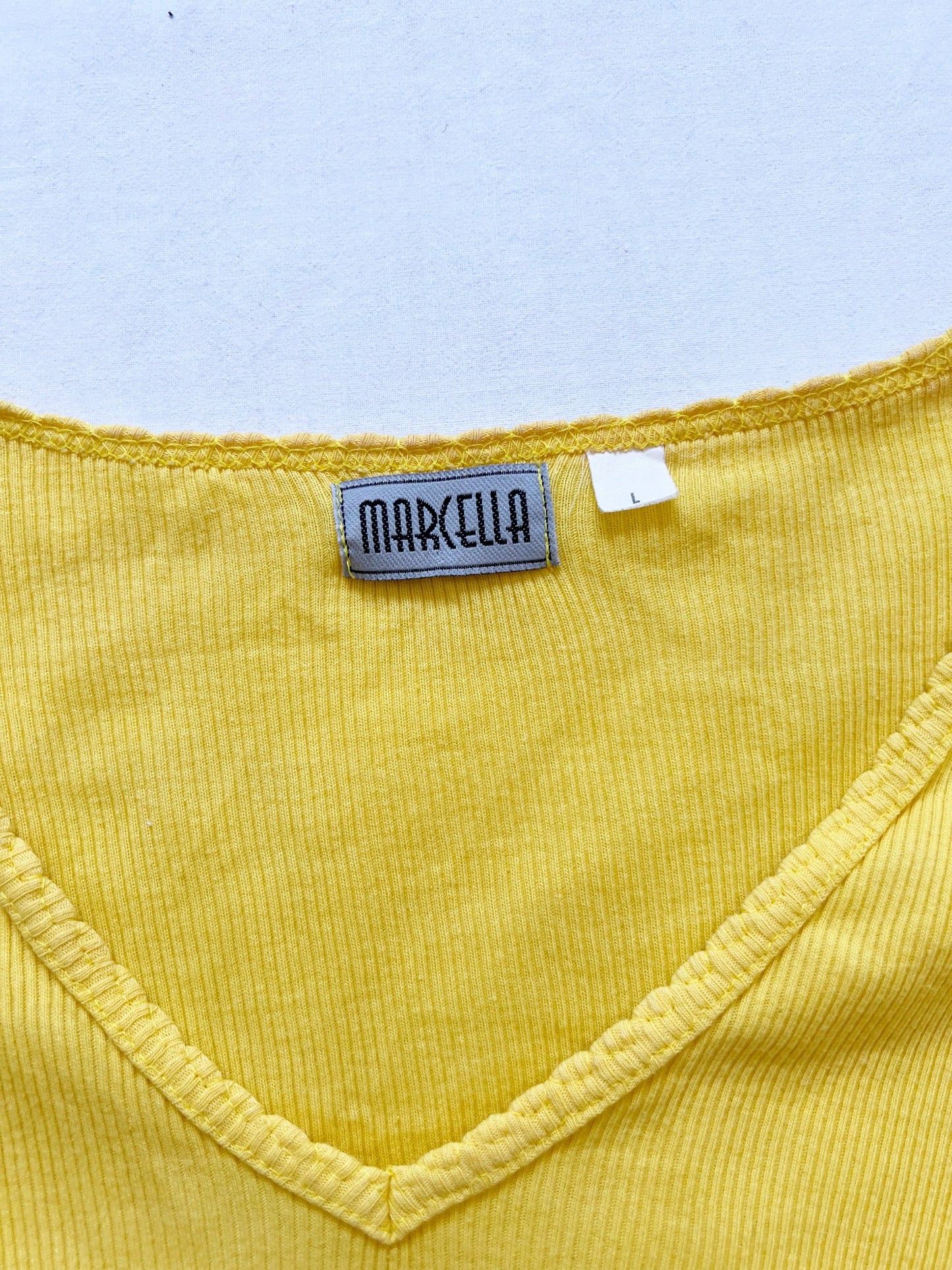 Yellow ribbed t-shirt, Size L