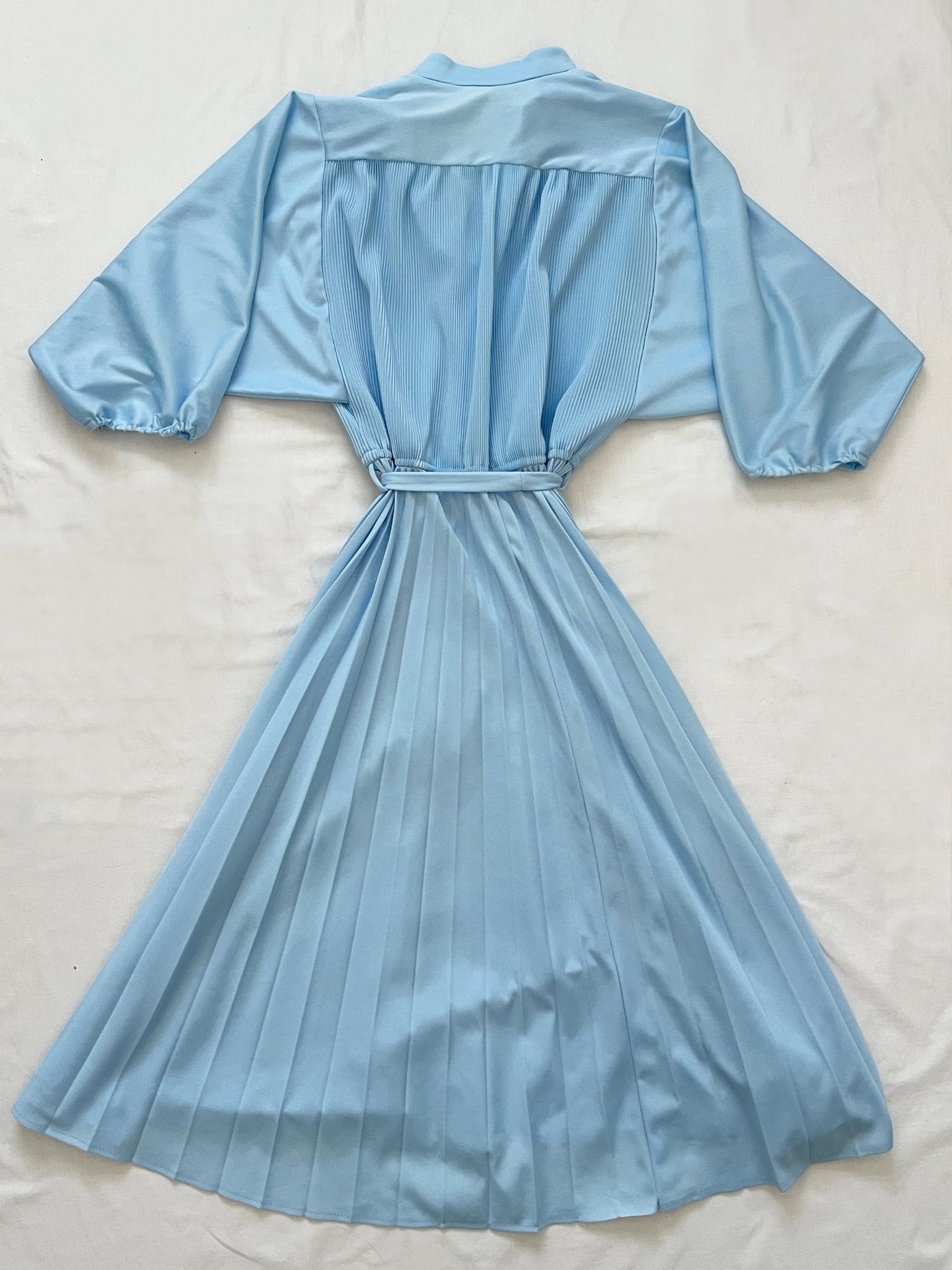 Blue pleated dress, Size L