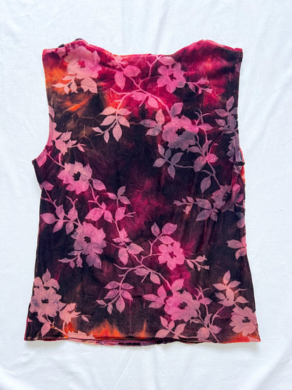 Velvet flower top, Size XS-S