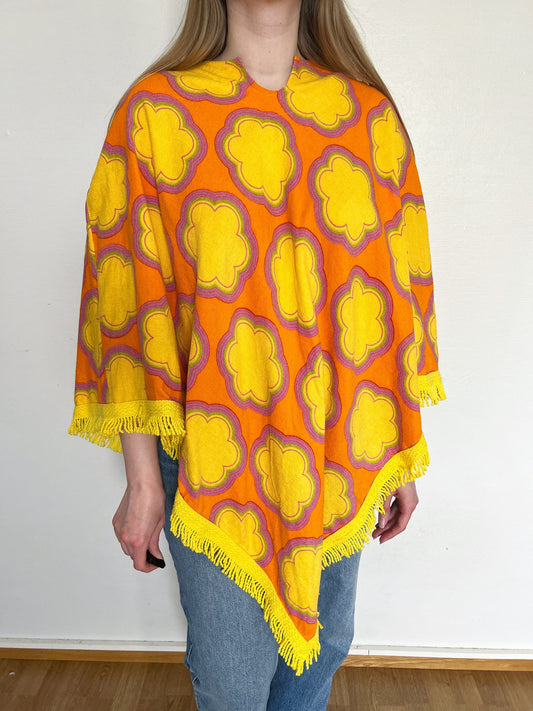 Colorful 70s poncho, Size XS-XL