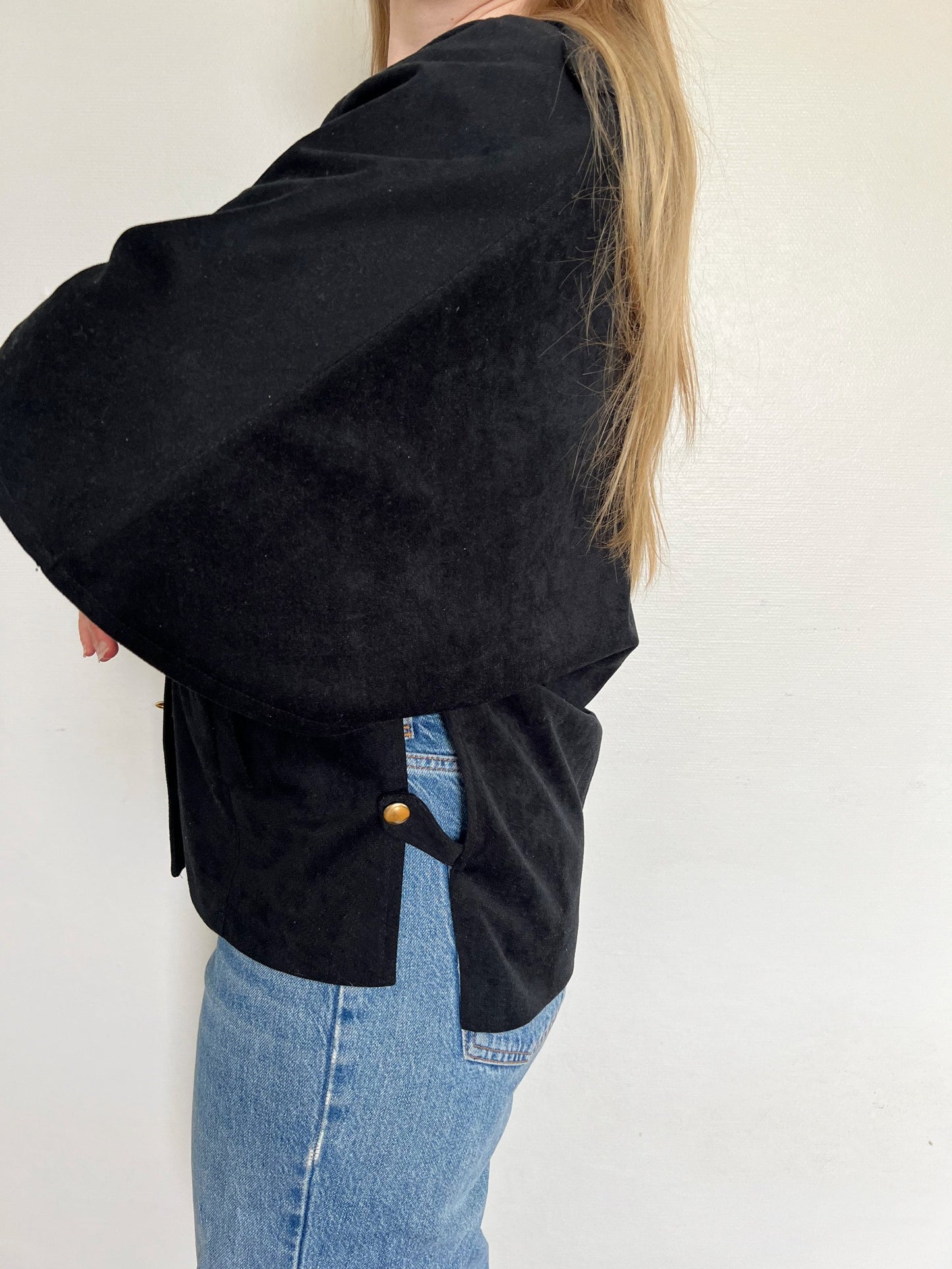 Black poncho t-shirt, Size M