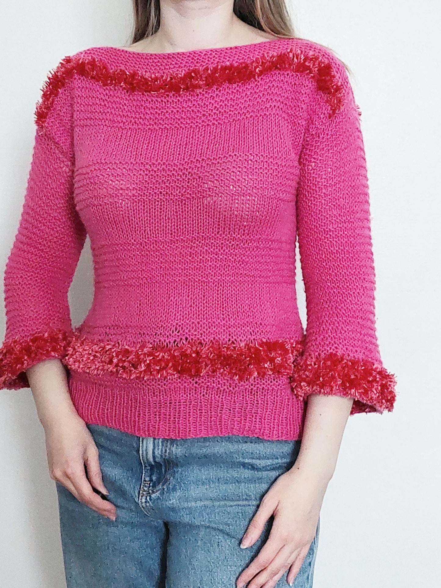 Pink fluffy sweater, Size XS/S