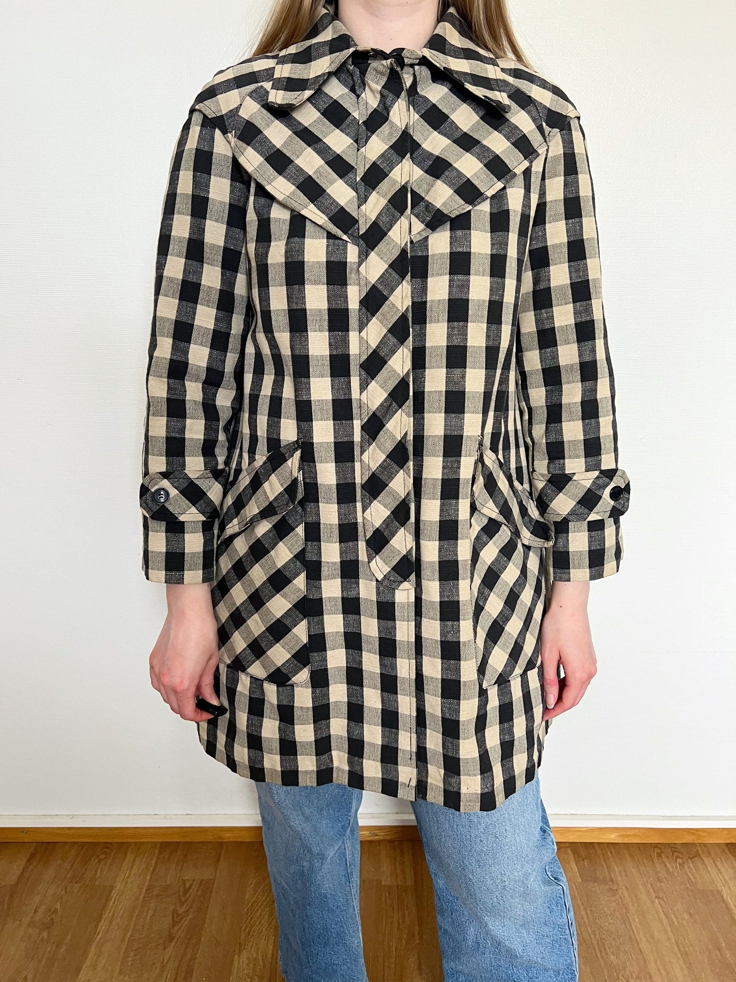 Dixi gingham trench coat, Size M