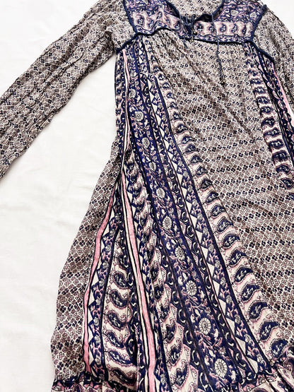 70s 100% cotton Indian gauze dress, Size S-M