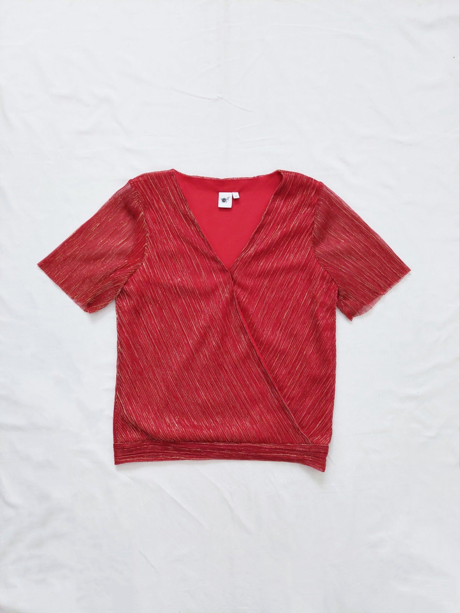 A red sparkly t-shirt