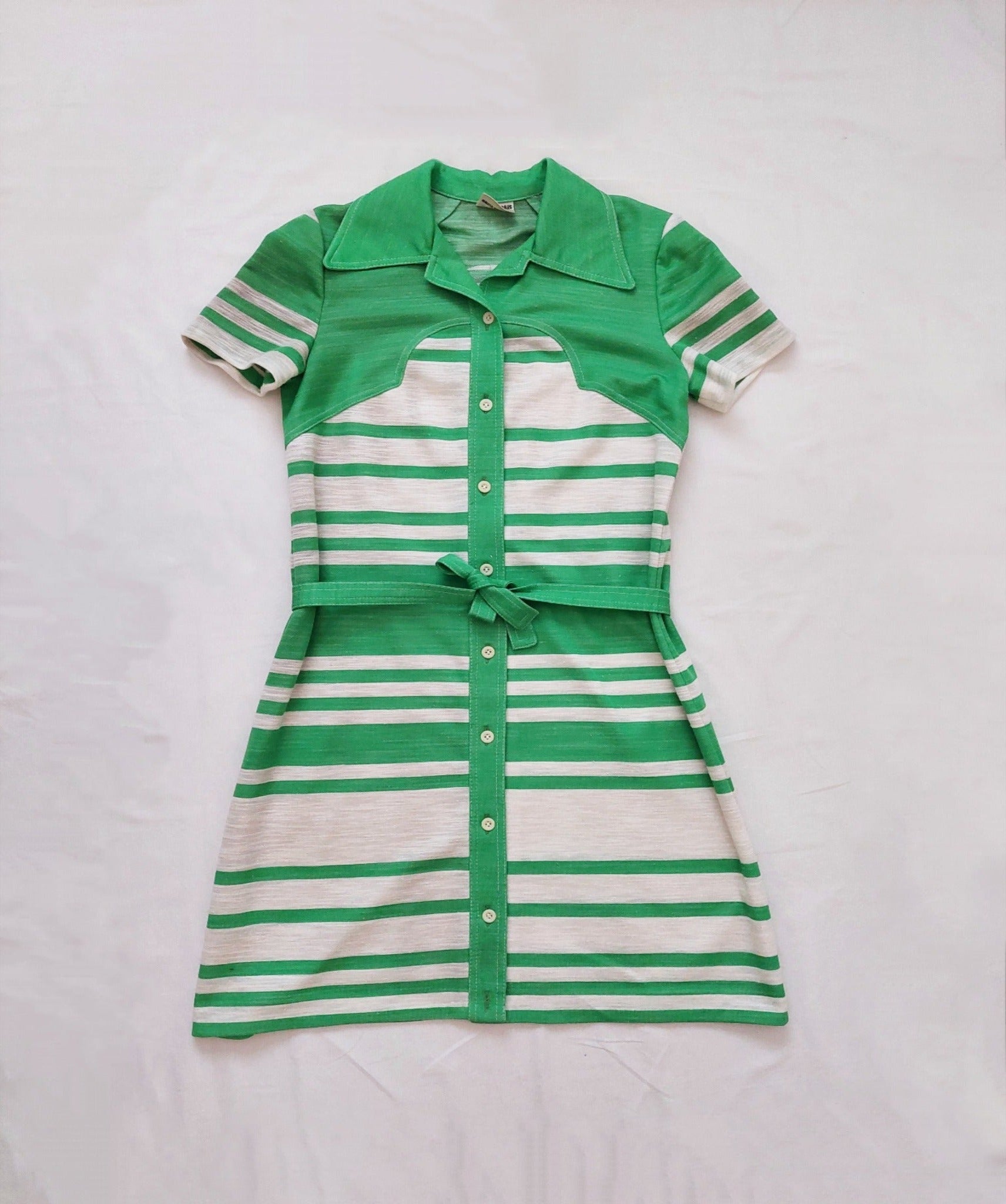 A green and white vintage dress